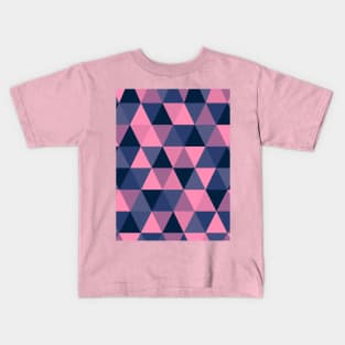 Pink and Blue Geometric Pattern Kids T-Shirt